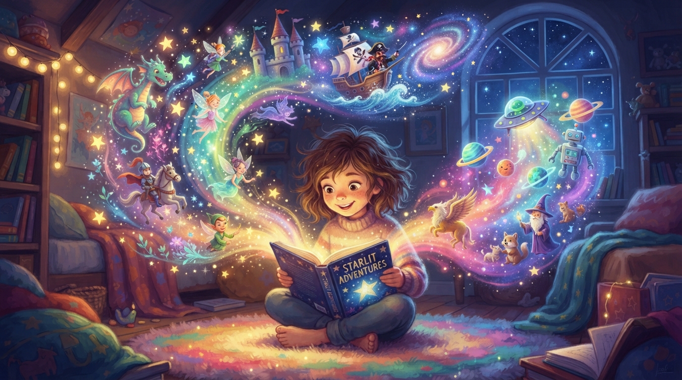 Parent reading to children